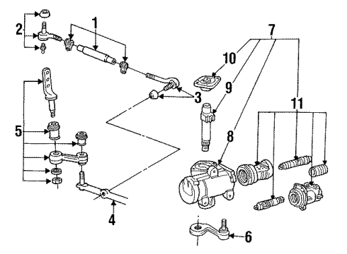 1997 Mercury Grand Marquis Steering Column & Wheel, Steering Gear & Linkage Diagram 2 - Thumbnail