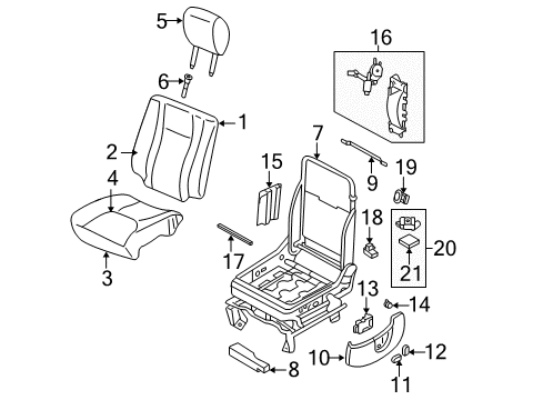 2005 Lincoln Navigator Front Seat Components Diagram
