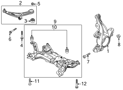 2020 Ford Escape Knuckle, Front Passenger Side Diagram for LX6Z-3K185-M