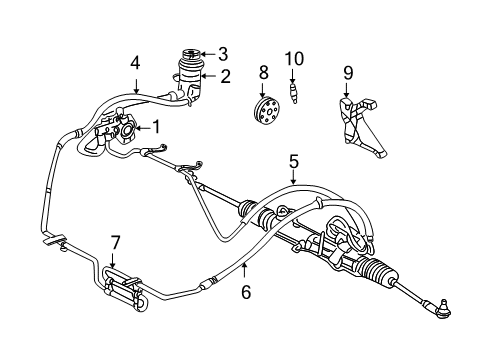 2000 Ford Focus Power Steering Pump Diagram for YS4Z-3A674-BERM