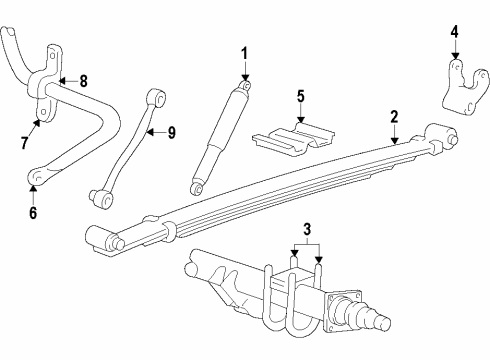 2014 Ford F-250 Super Duty Rear Suspension Components, Stabilizer Bar Diagram
