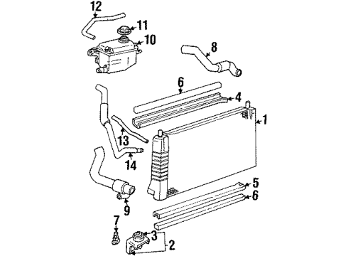1999 Mercury Sable Radiator & Components Diagram