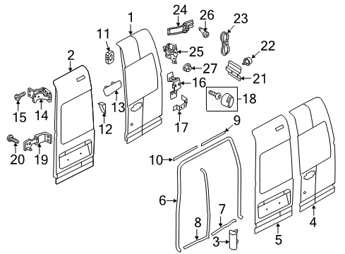 2012 Ford Transit Connect Back Door - Door & Components Diagram
