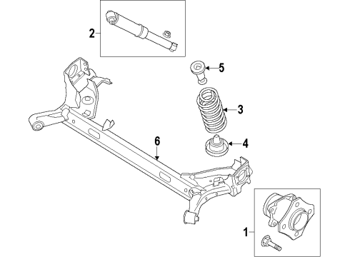 2014 Ford Transit Connect Rear Axle, Suspension Components Diagram