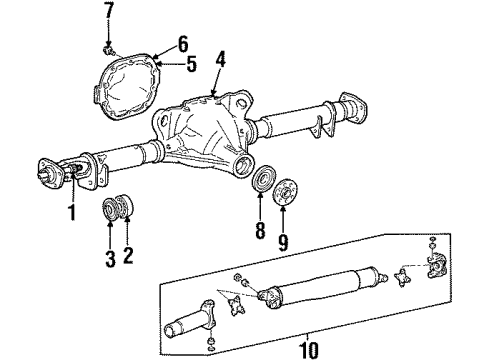 1998 Lincoln Town Car Axle Housing - Rear Diagram