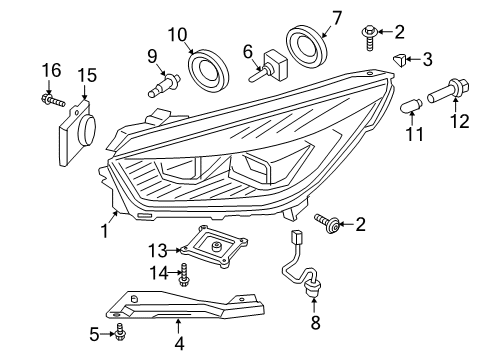 2017 Ford Escape Control Module Diagram for GJ5Z-13K198-A