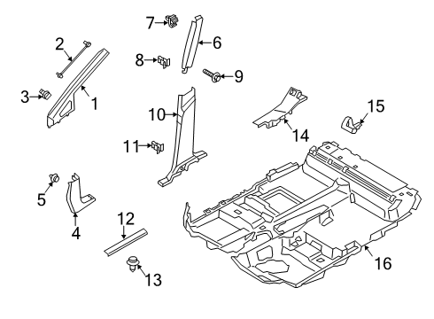 2021 Ford Transit Connect Interior Trim - Pillars Diagram
