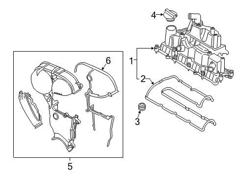 2018 Ford Escape Valve & Timing Covers Diagram
