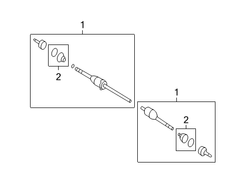 2006 Mercury Montego Axle Assembly, Front Passenger Side Diagram for 5F9Z-3B436-BA