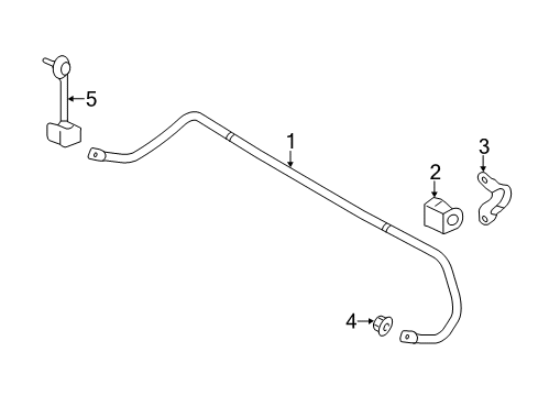 2012 Lincoln MKX Rear Suspension Components, Lower Control Arm, Upper Control Arm, Stabilizer Bar Diagram