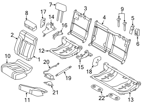 2013 Ford F-150 Rear Seat Components Diagram