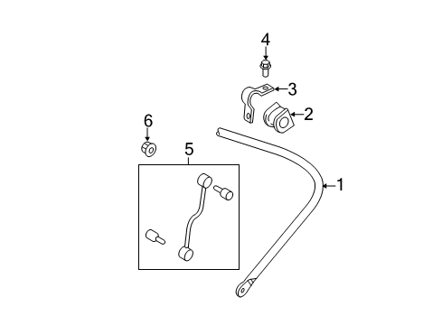 2012 Ford F-350 Super Duty Rear Suspension Components, Stabilizer Bar Diagram 3 - Thumbnail