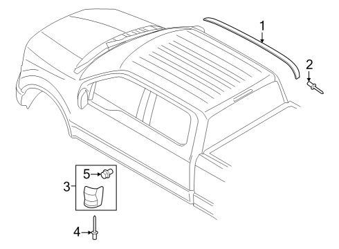 2023 Ford F-250 Super Duty Exterior Trim - Cab Diagram