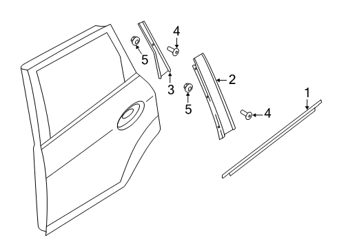 2017 Ford C-Max Exterior Trim - Rear Door Diagram