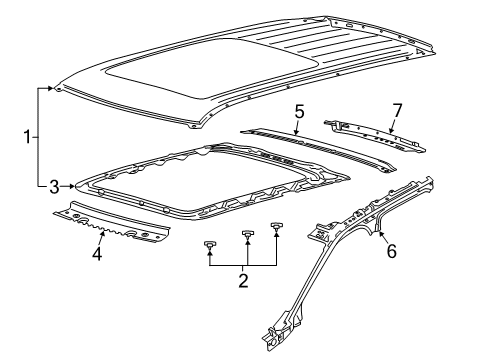 2021 Lincoln Aviator Roof & Components Diagram