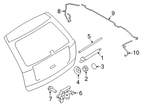 2013 Ford Edge Lift Gate - Wiper & Washer Components Diagram