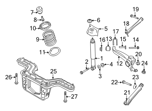 2011 Mercury Mariner Rear Suspension Components, Stabilizer Bar Diagram 5 - Thumbnail