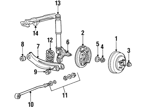 1984 Mercury Lynx Wheel Cylinder Overhaul Kit Diagram for E43Z-2128-A