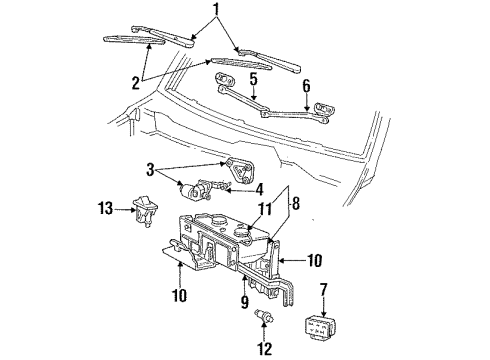 1993 Ford F-250 Wiper & Washer Components Diagram