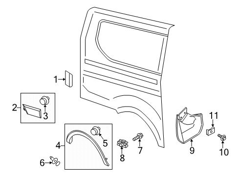 2023 Ford Transit-150 Exterior Trim - Side Panel Diagram 5 - Thumbnail