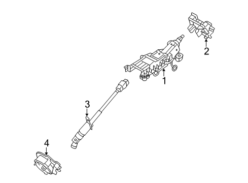 2009 Ford Flex Steering Column, Steering Wheel & Trim Diagram 1 - Thumbnail