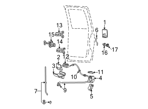 2006 Ford F-250 Super Duty Front Door Diagram