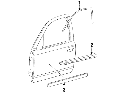 1997 Ford Crown Victoria Exterior Trim - Front Door Diagram