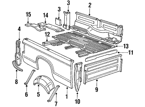 1989 Ford Ranger Front & Side Panels, Floor Diagram