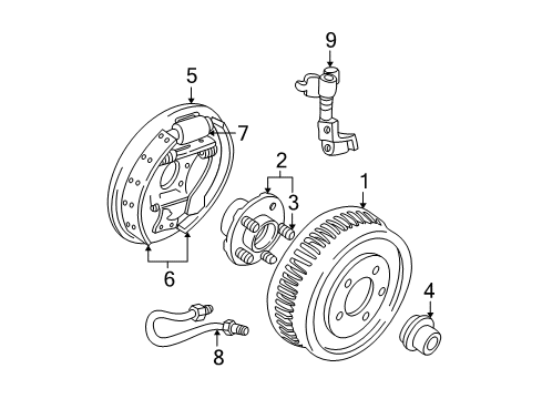 2000 Ford Taurus Brake Components Diagram