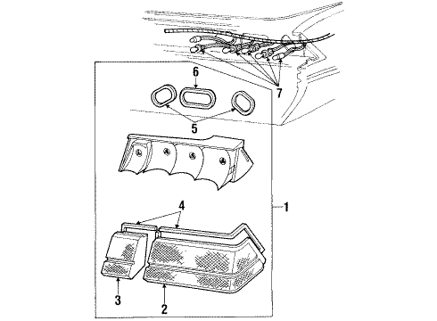 1985 Ford EXP Tail Lamps Diagram