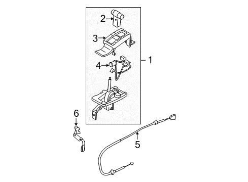 2006 Ford Mustang Shift Lever Diagram for 8R3Z-7210-C