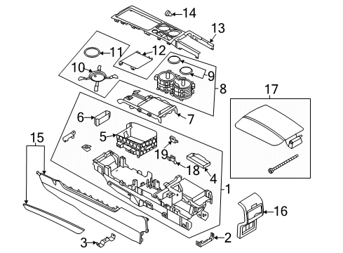 2021 Lincoln Corsair Center Console Diagram
