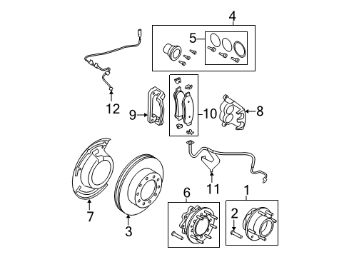 2009 Ford F-250 Super Duty Brake Components Diagram