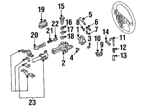 1989 Ford Mustang Ignition Lock Cylinder, Black Diagram for E3DZ-11582-A
