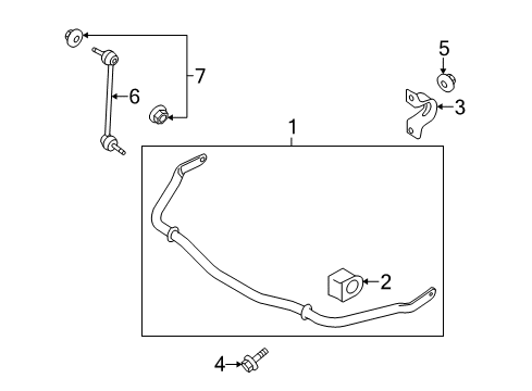 2011 Ford Mustang Stabilizer Bar & Components - Front Diagram