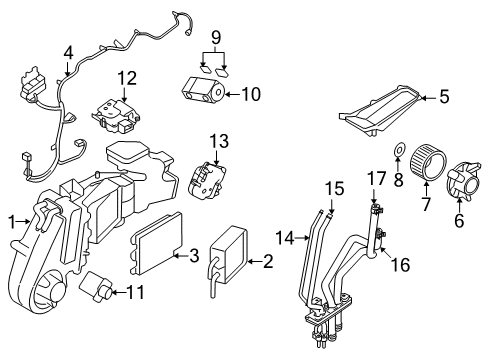 2009 Ford Taurus X Auxiliary Heater & A/C Diagram