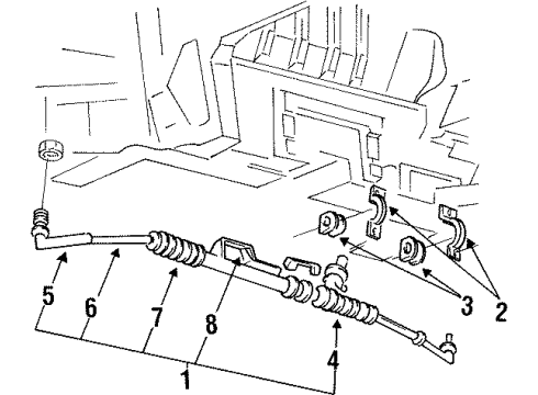 1999 Mercury Villager P/S Pump & Hoses, Steering Gear & Linkage Diagram