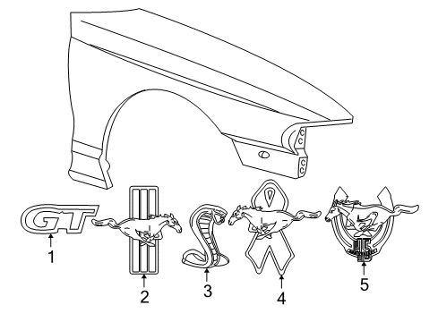 2006 Ford Mustang Exterior Trim - Fender Diagram