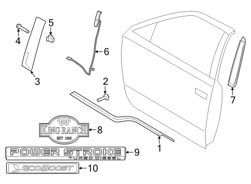 2019 Ford F-150 Exterior Trim - Front Door Diagram