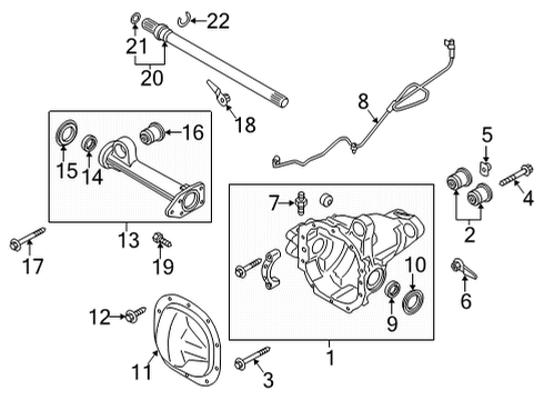 2022 Ford F-150 Axle Housing - Front Diagram