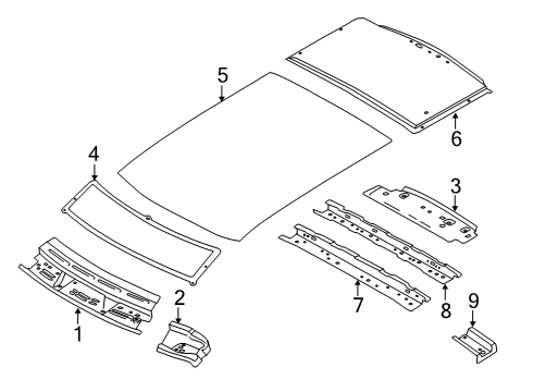 2021 Ford Transit Connect Roof & Components Diagram