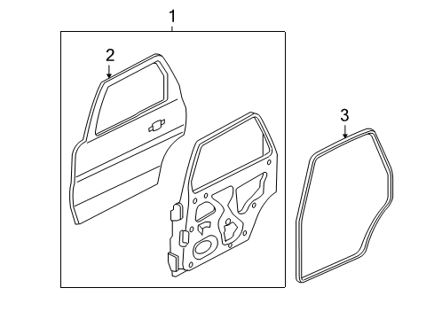 2007 Ford Escape Lock, Driver Side Diagram for 2W4Z-5426413-BA