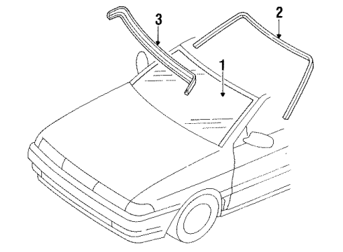1992 Ford Escort Glass Panel Diagram for FOCZ-5803100-A