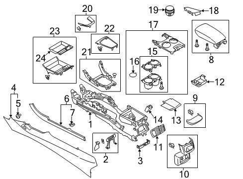 2014 Ford Fusion Console Diagram