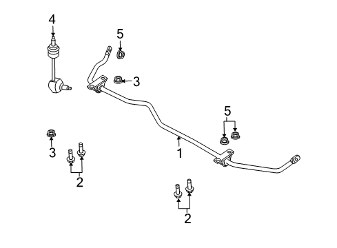 2010 Lincoln MKS Rear Suspension Components, Lower Control Arm, Upper Control Arm, Stabilizer Bar Diagram