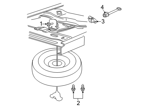 2010 Ford Ranger Carrier & Components - Spare Tire Diagram