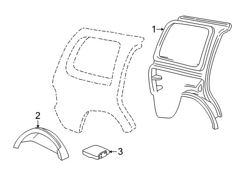 2012 Lincoln Navigator Inner Structure - Quarter Panel Diagram