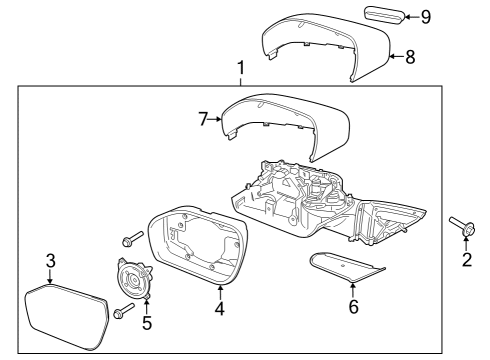 2022 Ford Police Interceptor Utility Outside Mirrors Diagram