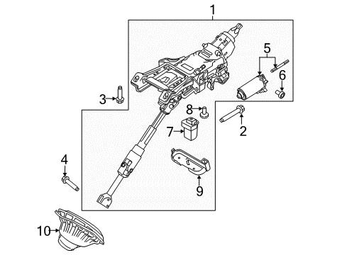 2016 Lincoln MKC Steering Column & Wheel, Steering Gear & Linkage Diagram