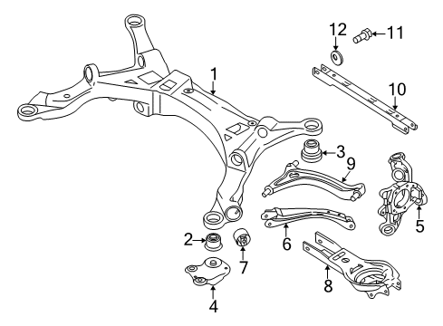 2005 Ford Freestyle Rear Suspension, Control Arm Diagram 1 - Thumbnail